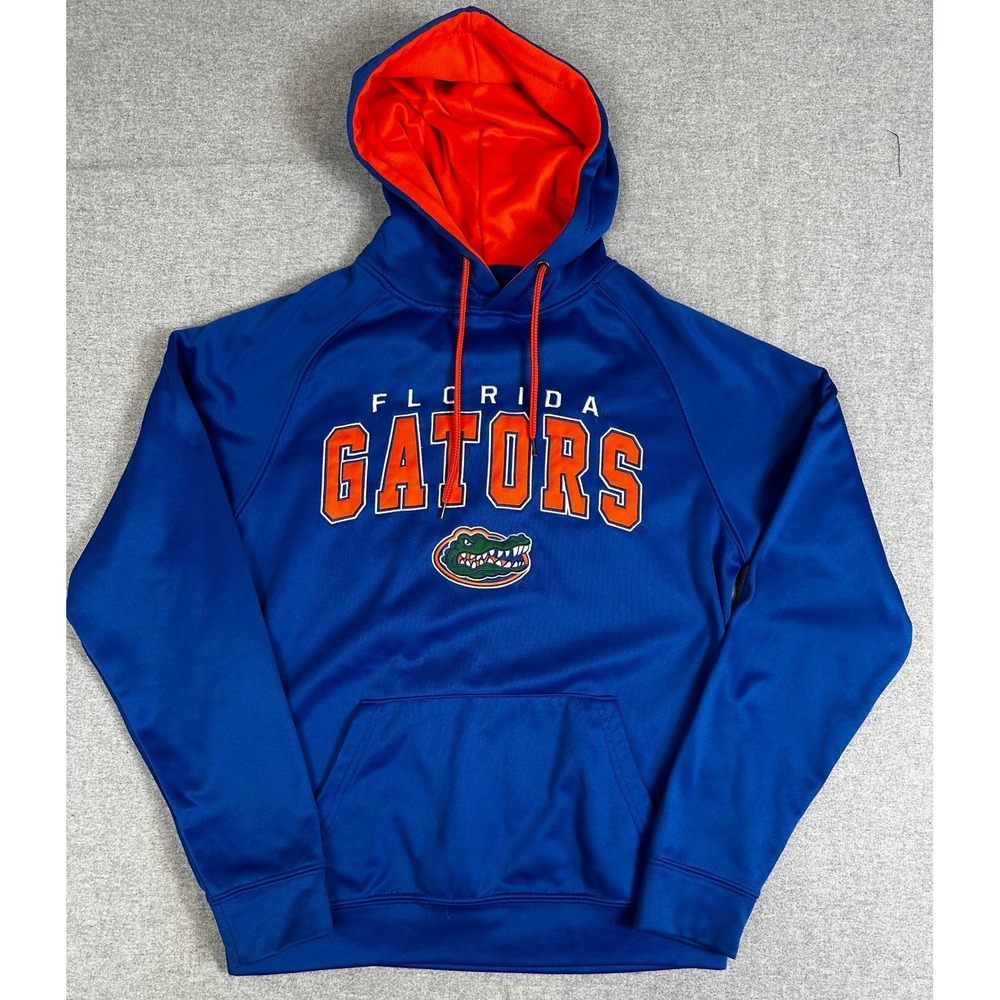 Florida Gators Graphic Hoodie Mens Small Blue NCAA Sweatshirt Logo Embroidery